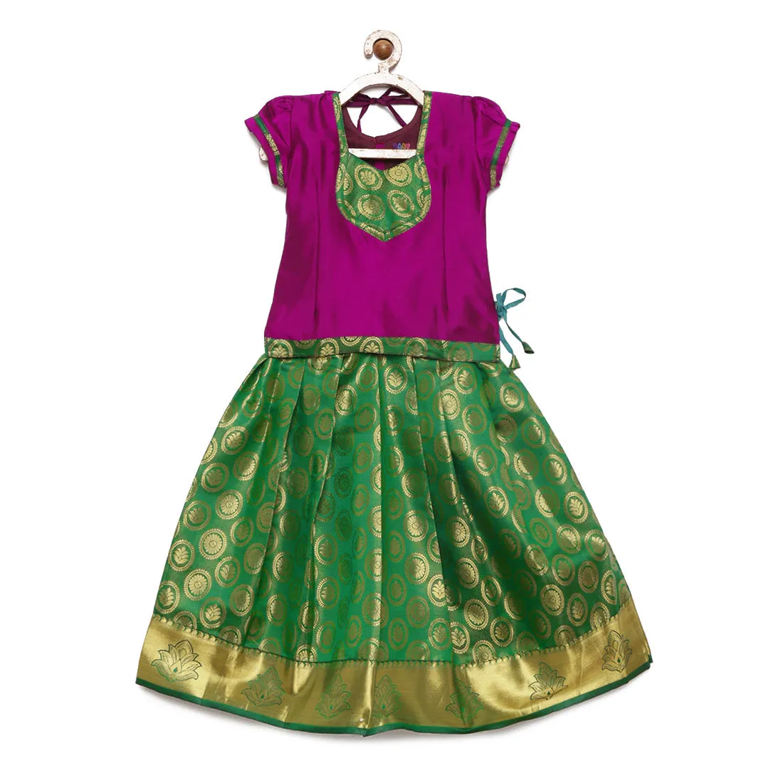 Girl's Violet Color Pavadai Set - BABY LAKSHMI