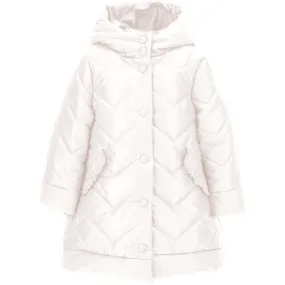 Girls White Quilted Jacket