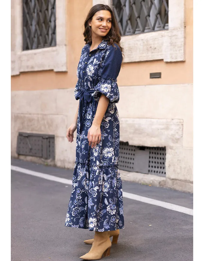 Giulia Dress Navy Floral