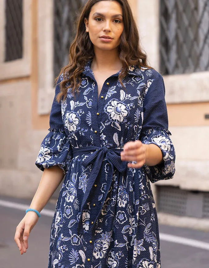 Giulia Dress Navy Floral