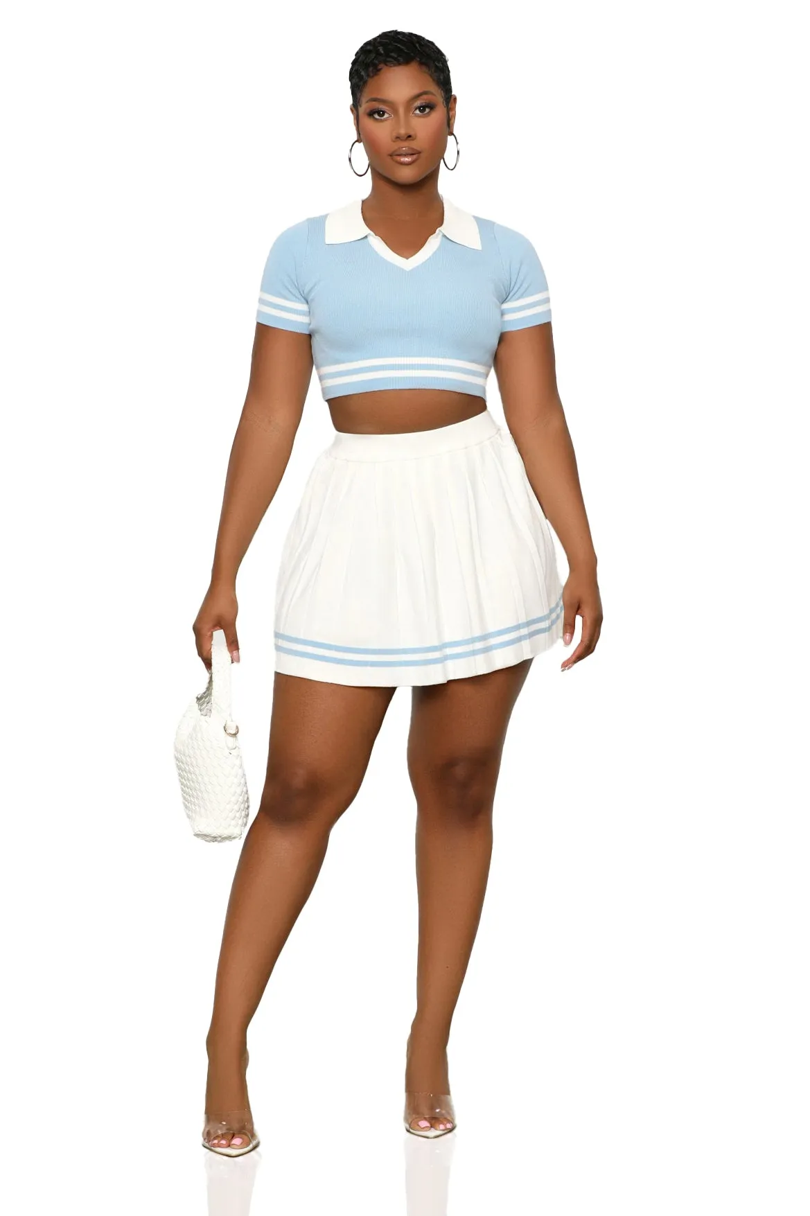 Good Game Skirt Set (Blue)-FINAL SALE