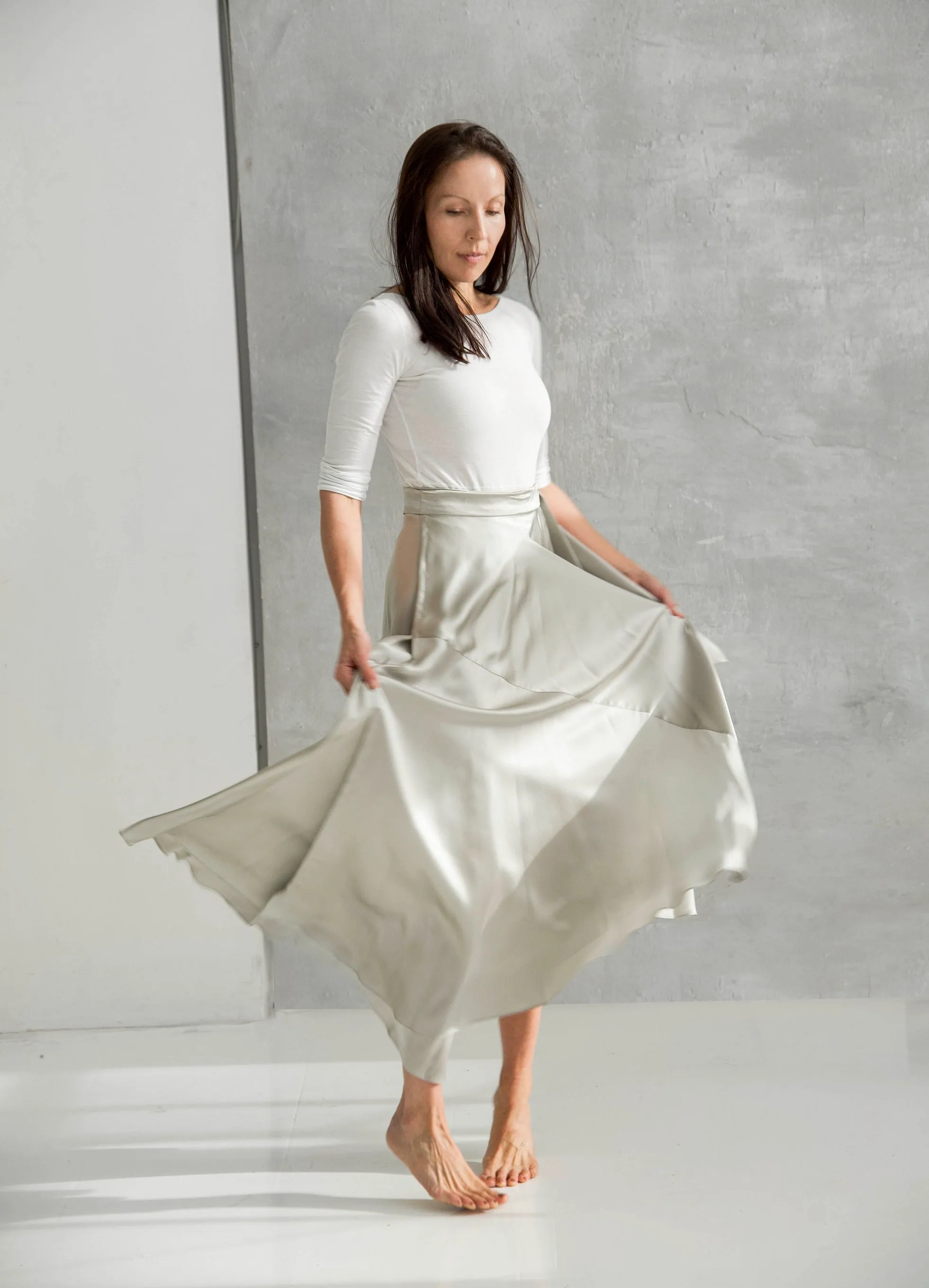 Healer Skirt in Silk Satin