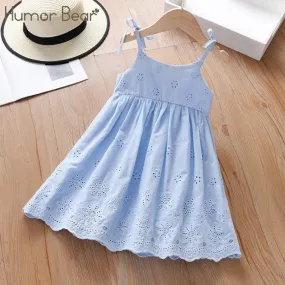 Humor Bear New Girls Lace Dress Summer Children's Clothing Slip Dress Skirt Hollow out Princess Tutu Party Clothes