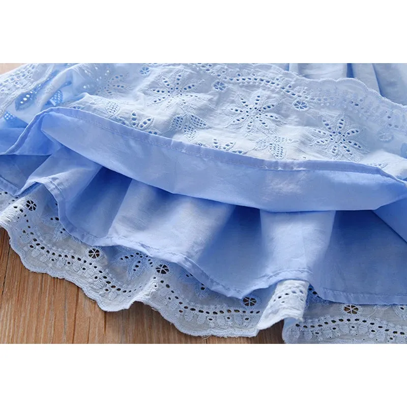 Humor Bear New Girls Lace Dress Summer Children's Clothing Slip Dress Skirt Hollow out Princess Tutu Party Clothes