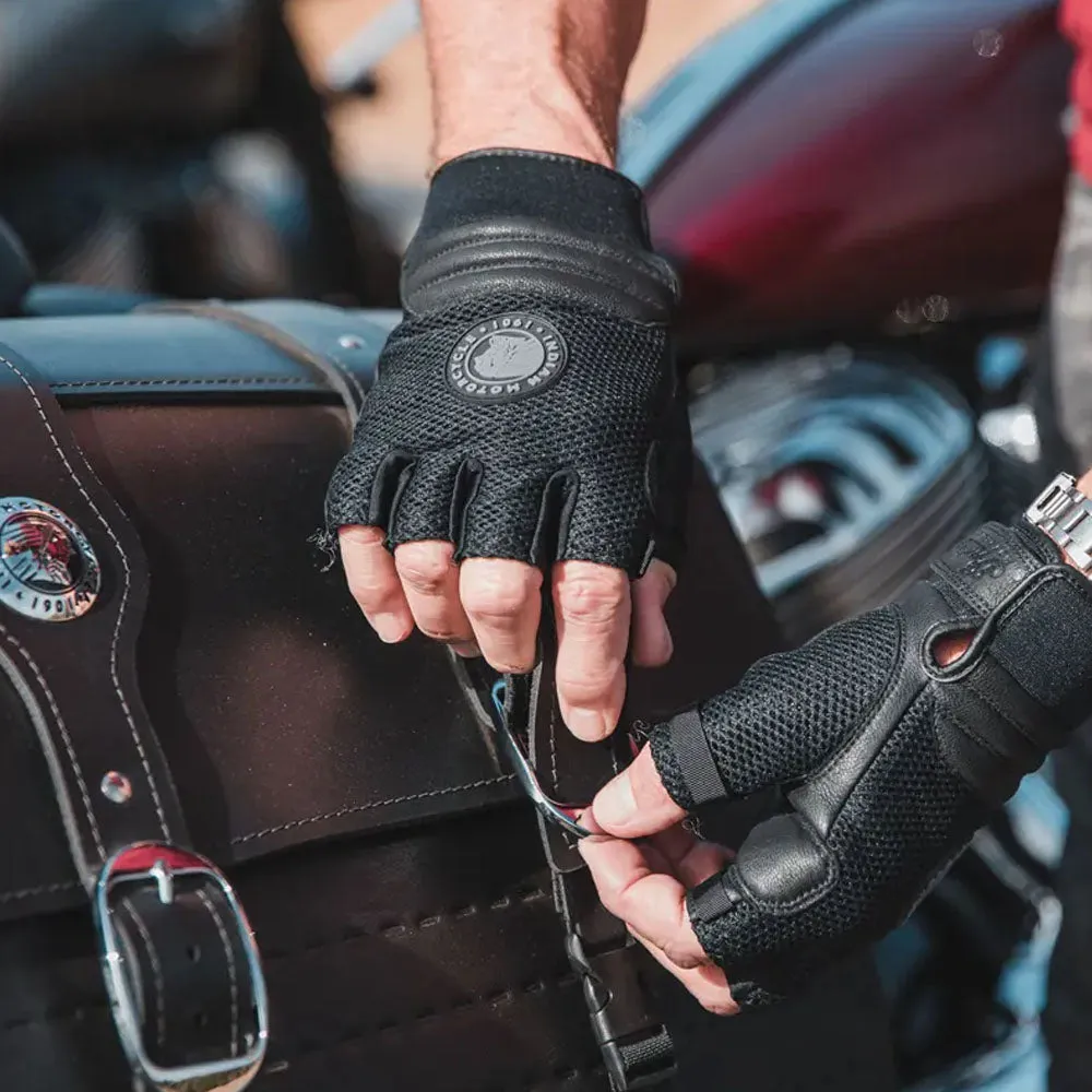 Indian Motorcycle Mens Tobin Fingerless Standard Gloves Black