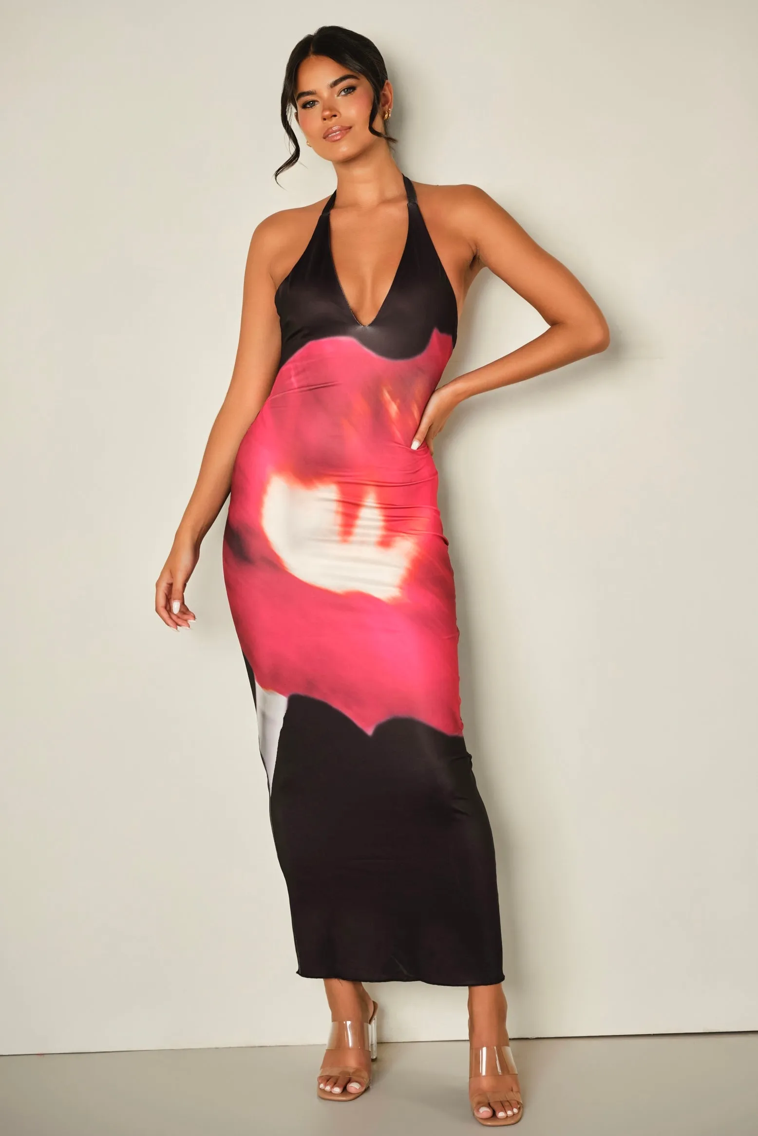 Iris Halter Maxi Dress Fire