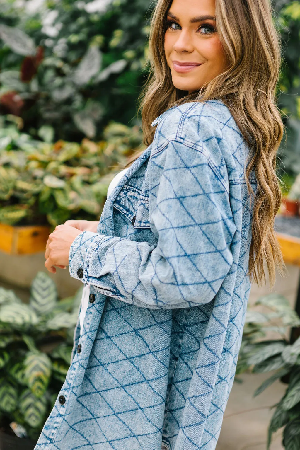 Kaite Quilted Denim Shacket