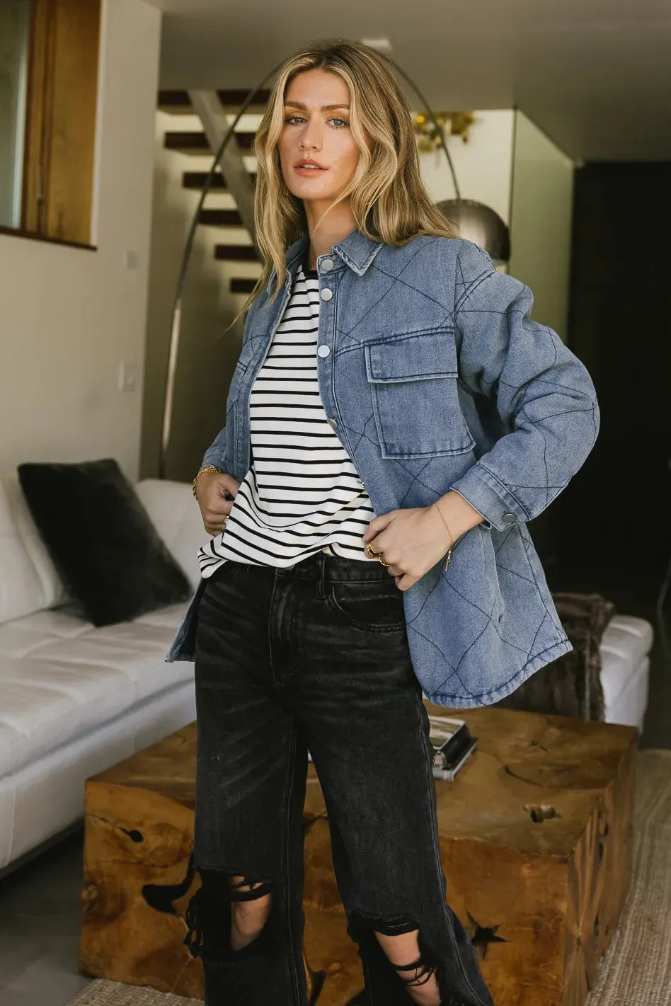 Kat Quilted Denim Jacket - FINAL SALE