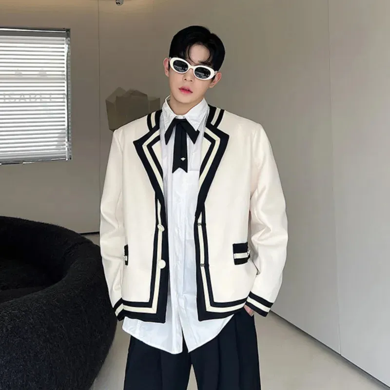 Korean Style Suit Coat Trend Men's Fashion College Style Jacket Personality Casual Male Blazers Autumn Clothing 9C2372