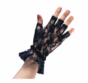 Lace Fingerless Gloves Black