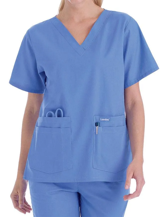 Landau 27.25 Inch Women's V-Neck Nurse Scrub Top