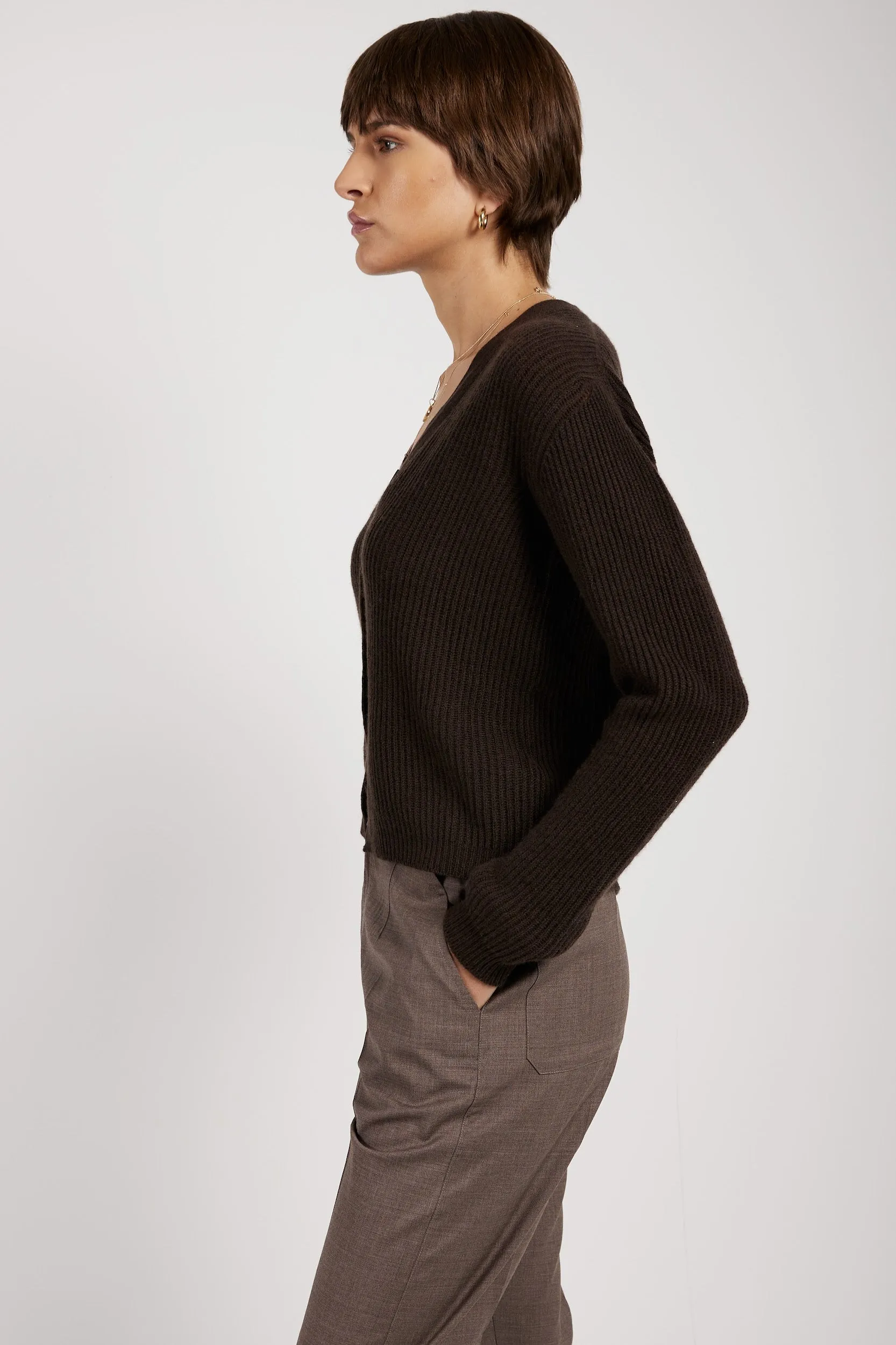 Light Cashmere Cardigan in Kakao