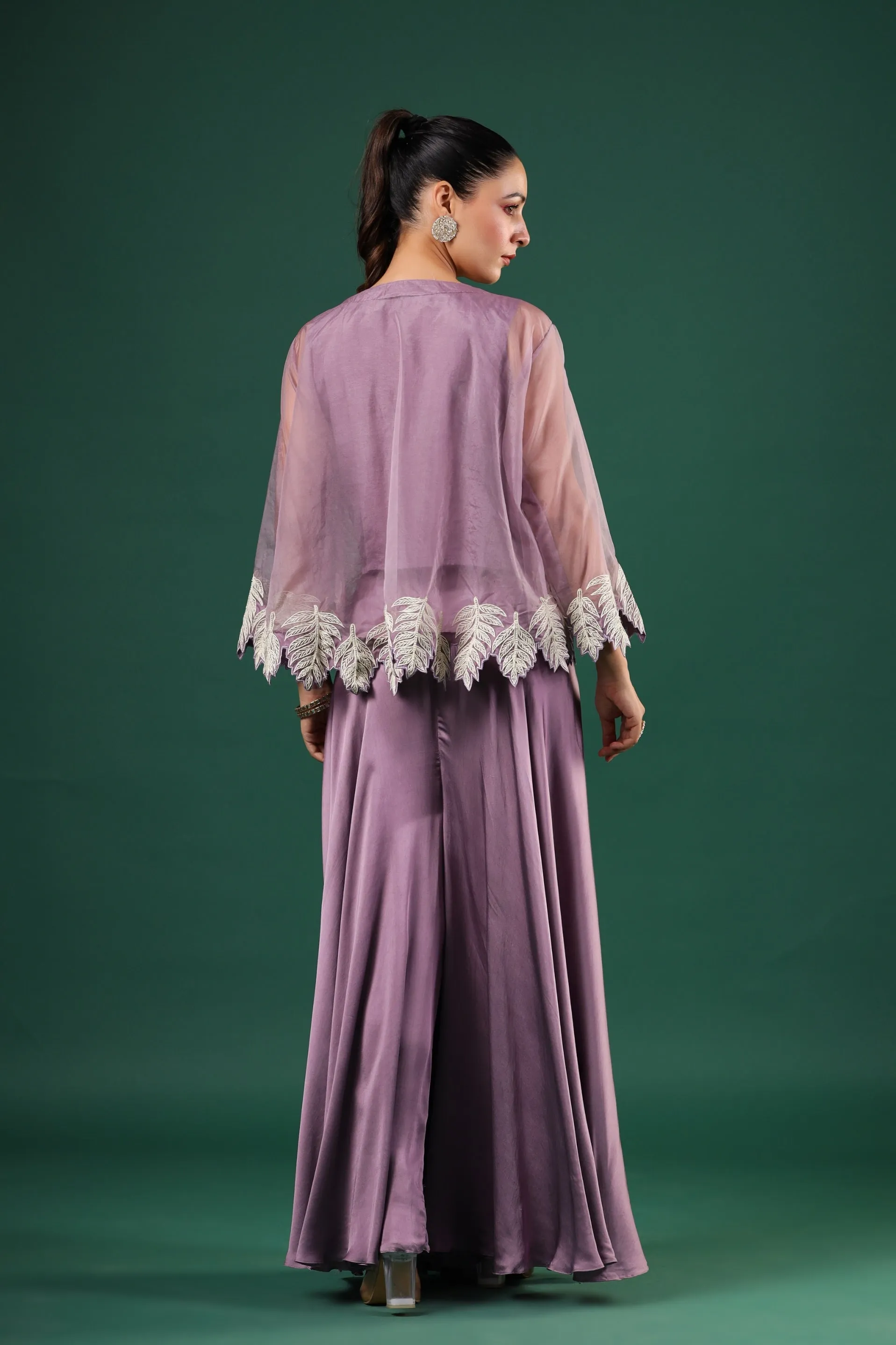 Lilac Organza Silk Palazzo Set