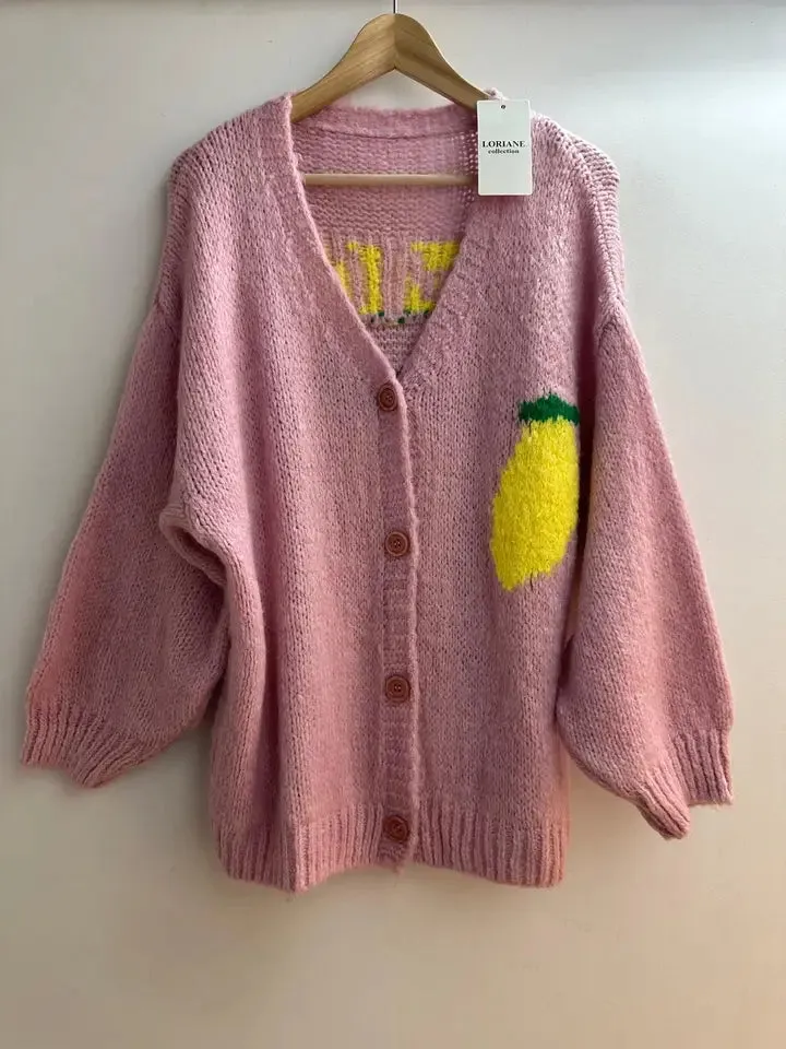 Limoncello Cardigan by Loriane in Pink