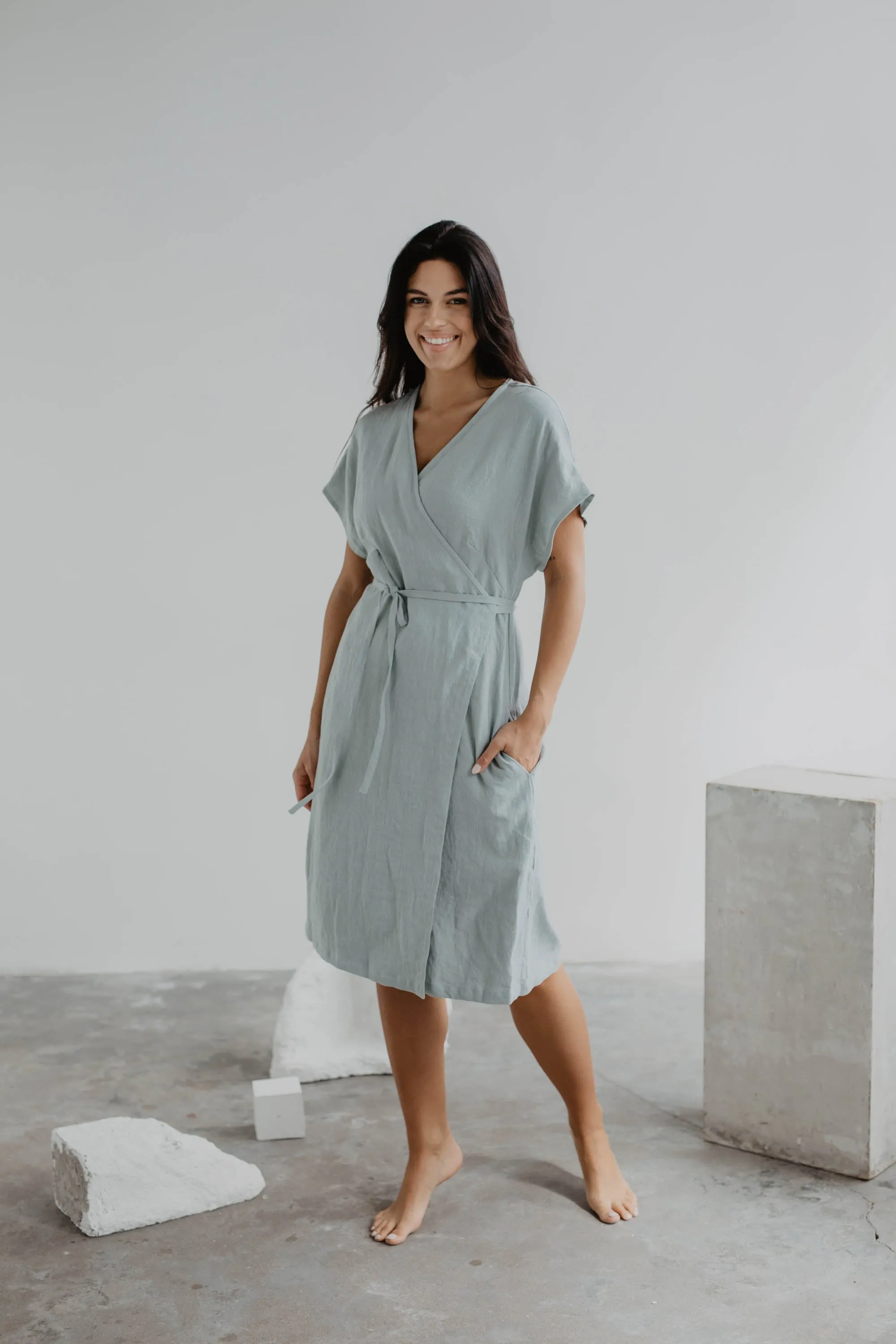 Linen wrap dress OLIVIA by AmourLinen