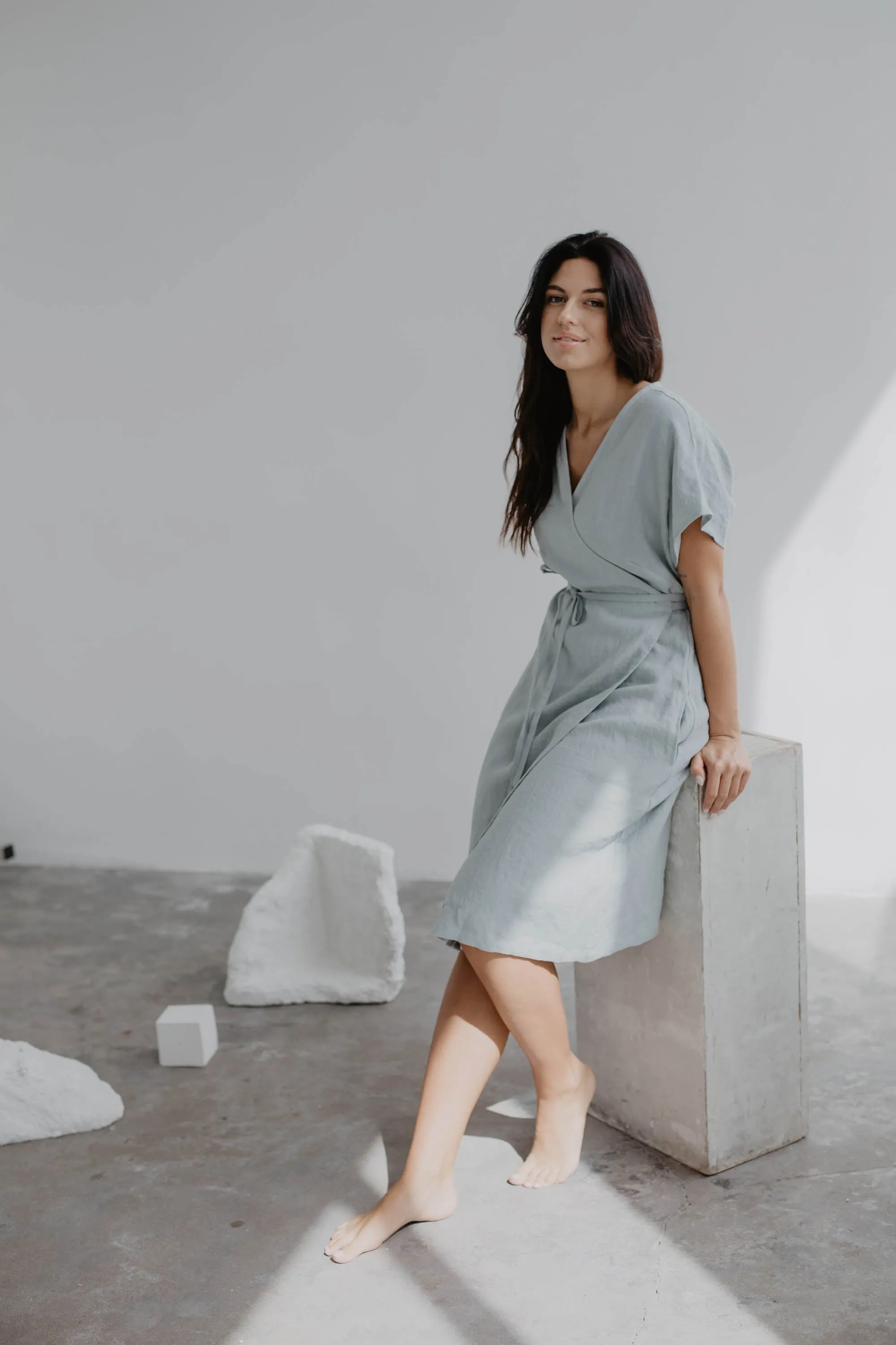 Linen wrap dress OLIVIA by AmourLinen