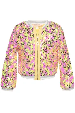 Little l Big Girl’s Sunrise Sequin Bomber Jacket