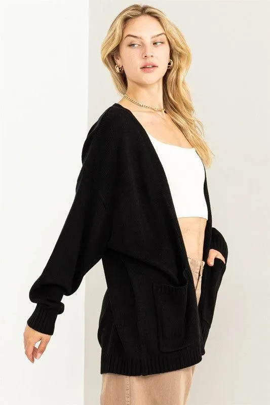 Long Sleeve Open Front Oversized Cardigan