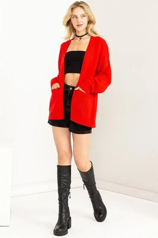 Long Sleeve Open Front Oversized Cardigan