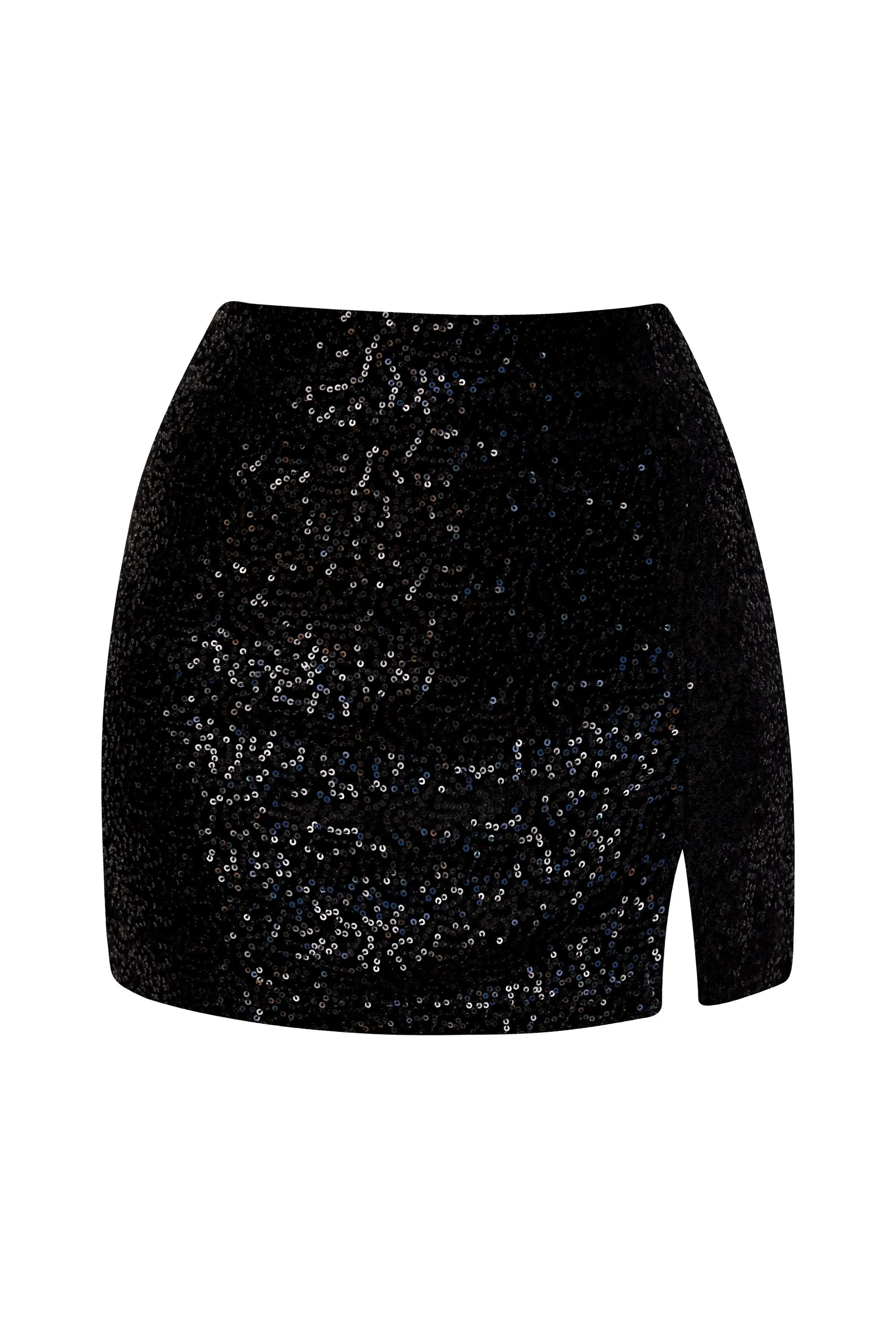 Lunette Black Velvet Sequin Skirt