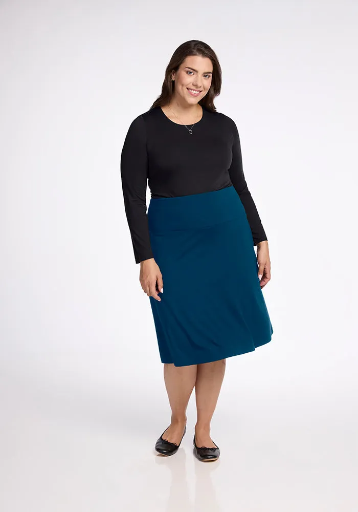 Marilyn Flowy Midi Skirt - Real Teal