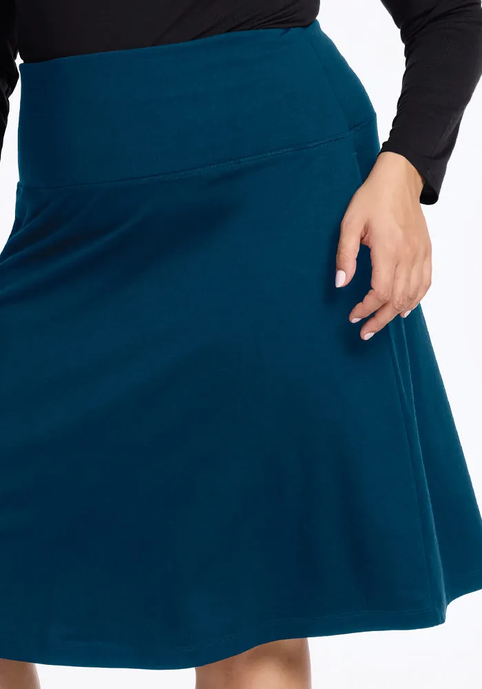 Marilyn Flowy Midi Skirt - Real Teal