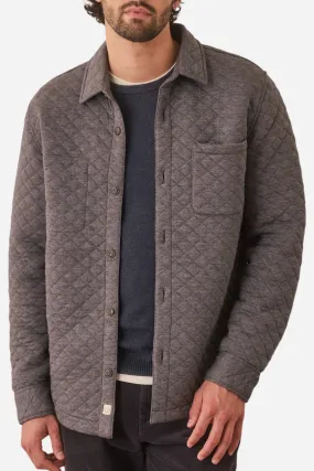 Marine Layer Corbet Quilted Overshirt in Dark Heather Grey