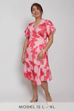 Meghan Wrap Dress in Pink