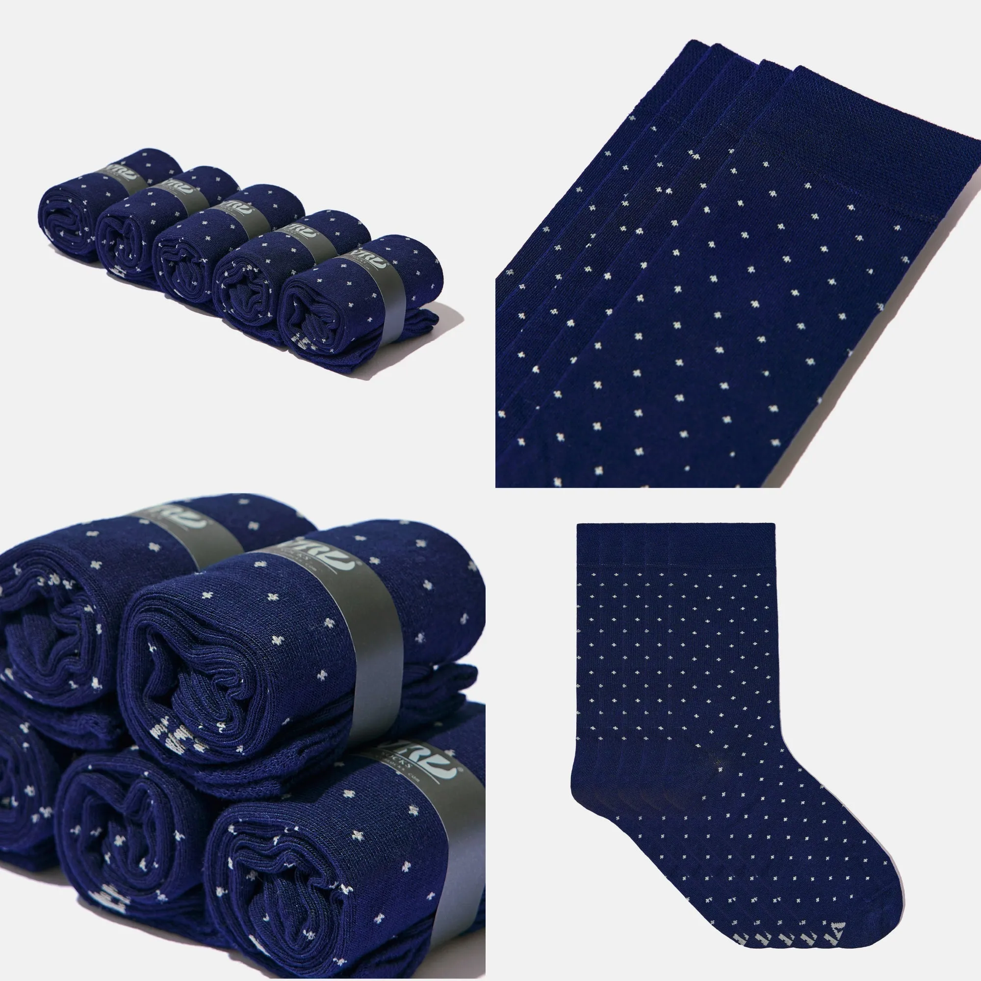 Men’s Bamboo Dress Socks - Dotted Design, 1/3/5 Pairs