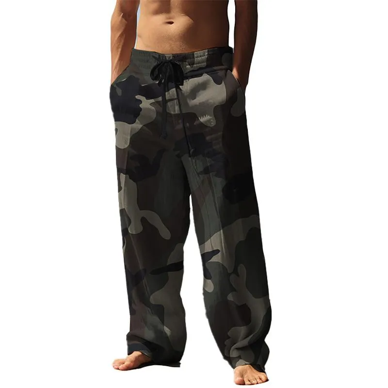 Men's Casual Simple Printed Trousers 70627579YM