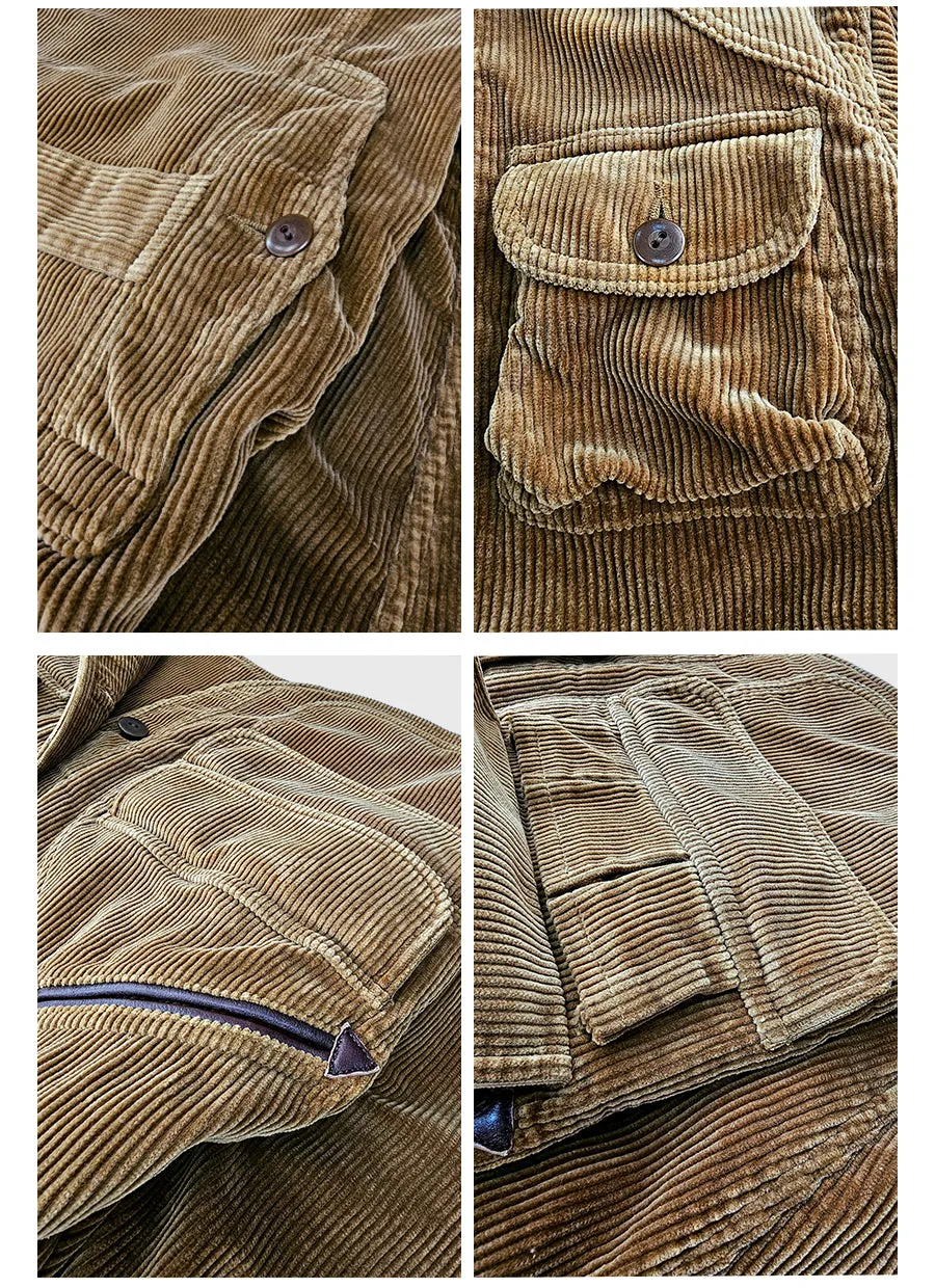 Men's Corduroy Safari Jacket Camel