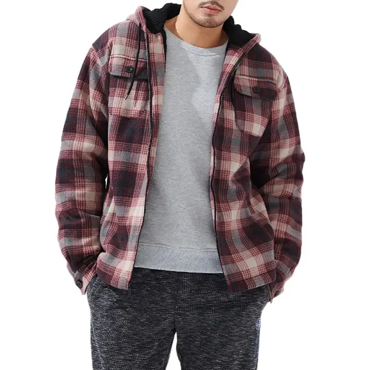 Men's Plaid Sherpa Lined Flannel Jacket