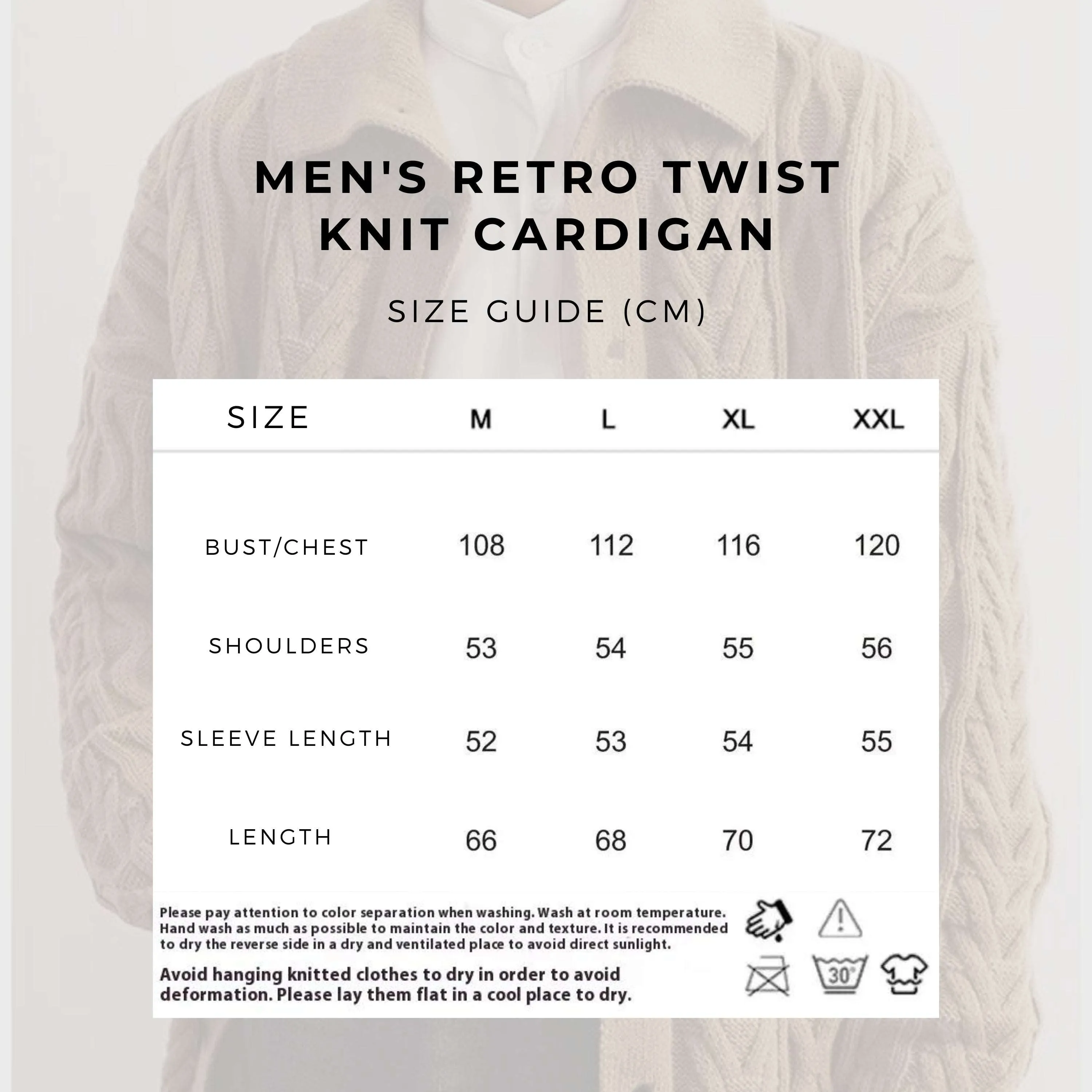 Men's Retro Twist Knit Cardigan