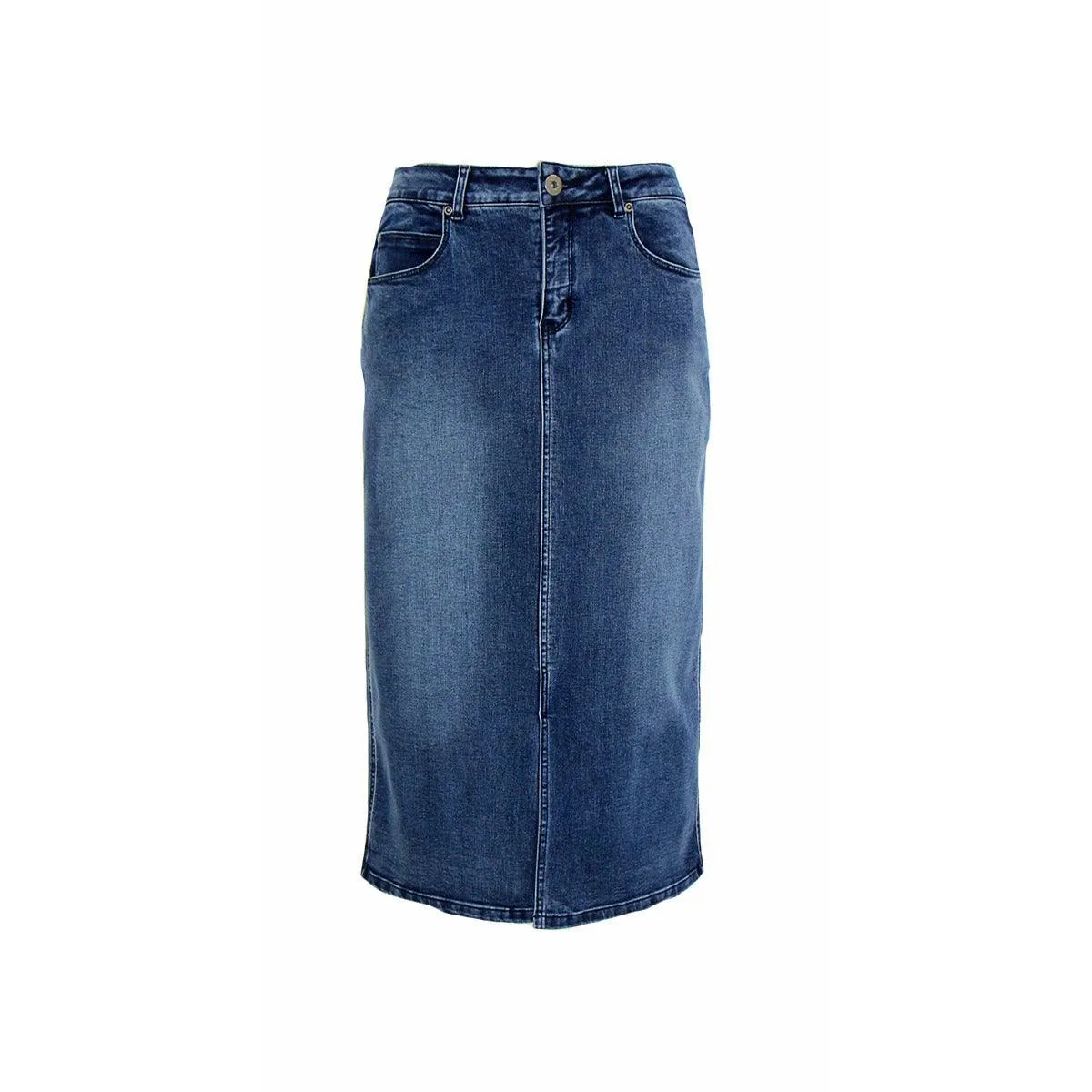 Midi Length Denim Skirt