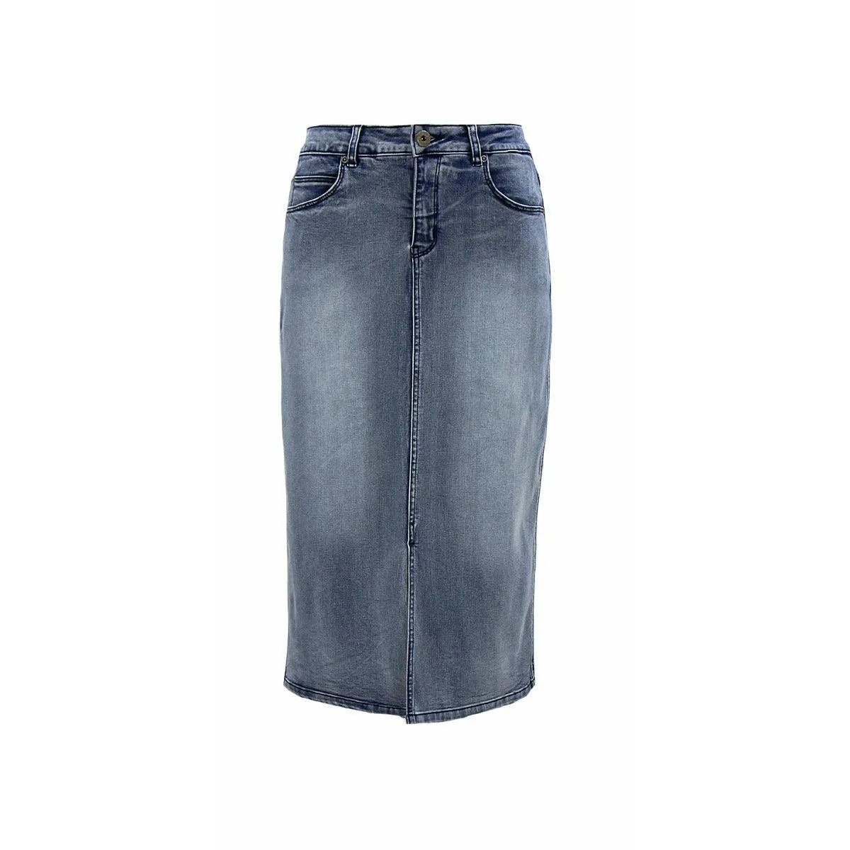 Midi Length Denim Skirt