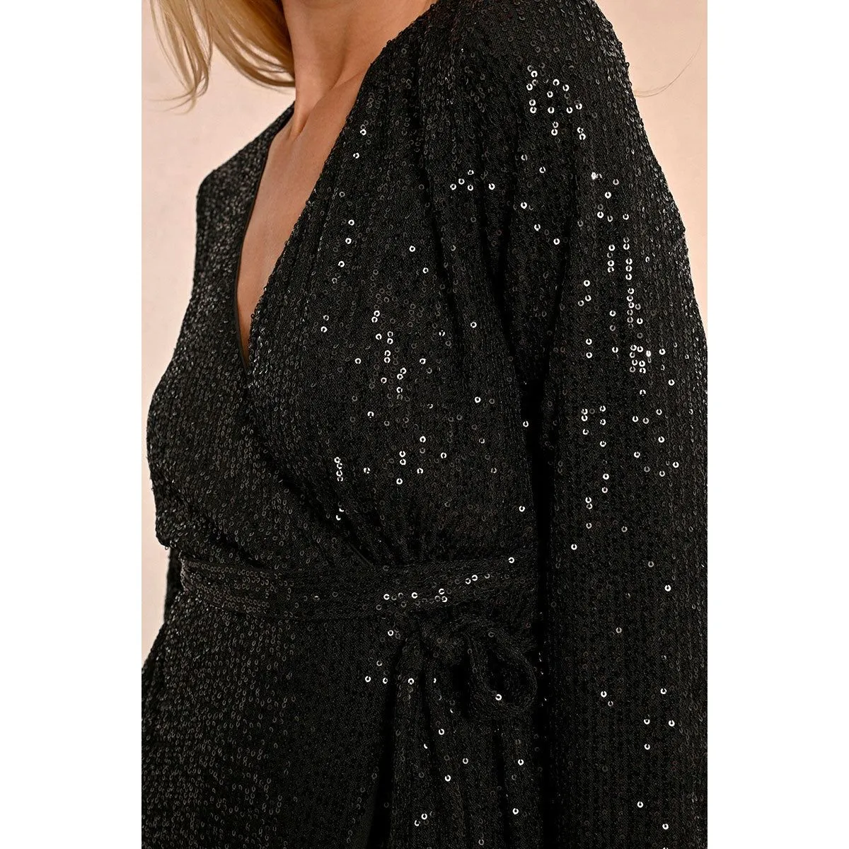 Molly Bracken Sequin Wrap Dress