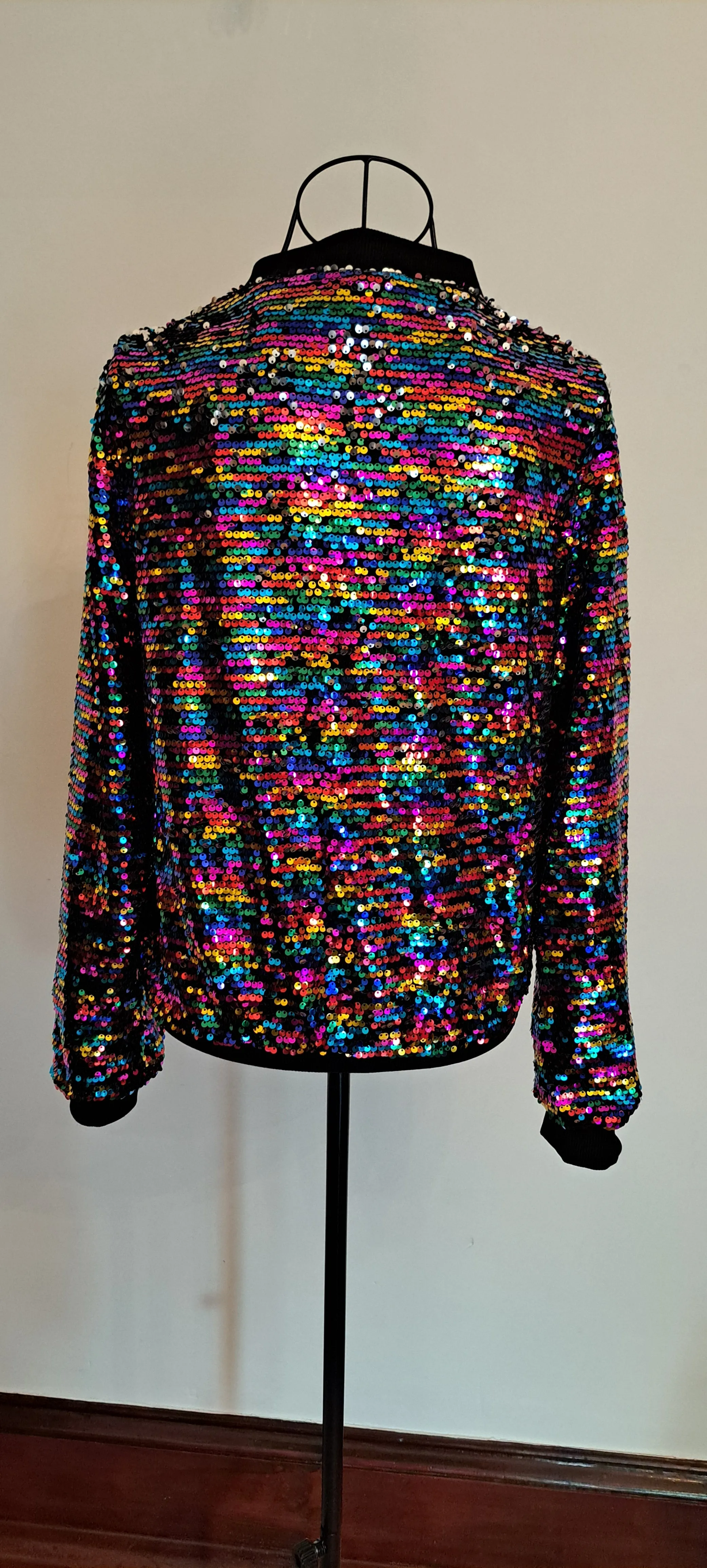 Multicolour Sequin Bomber Jacket