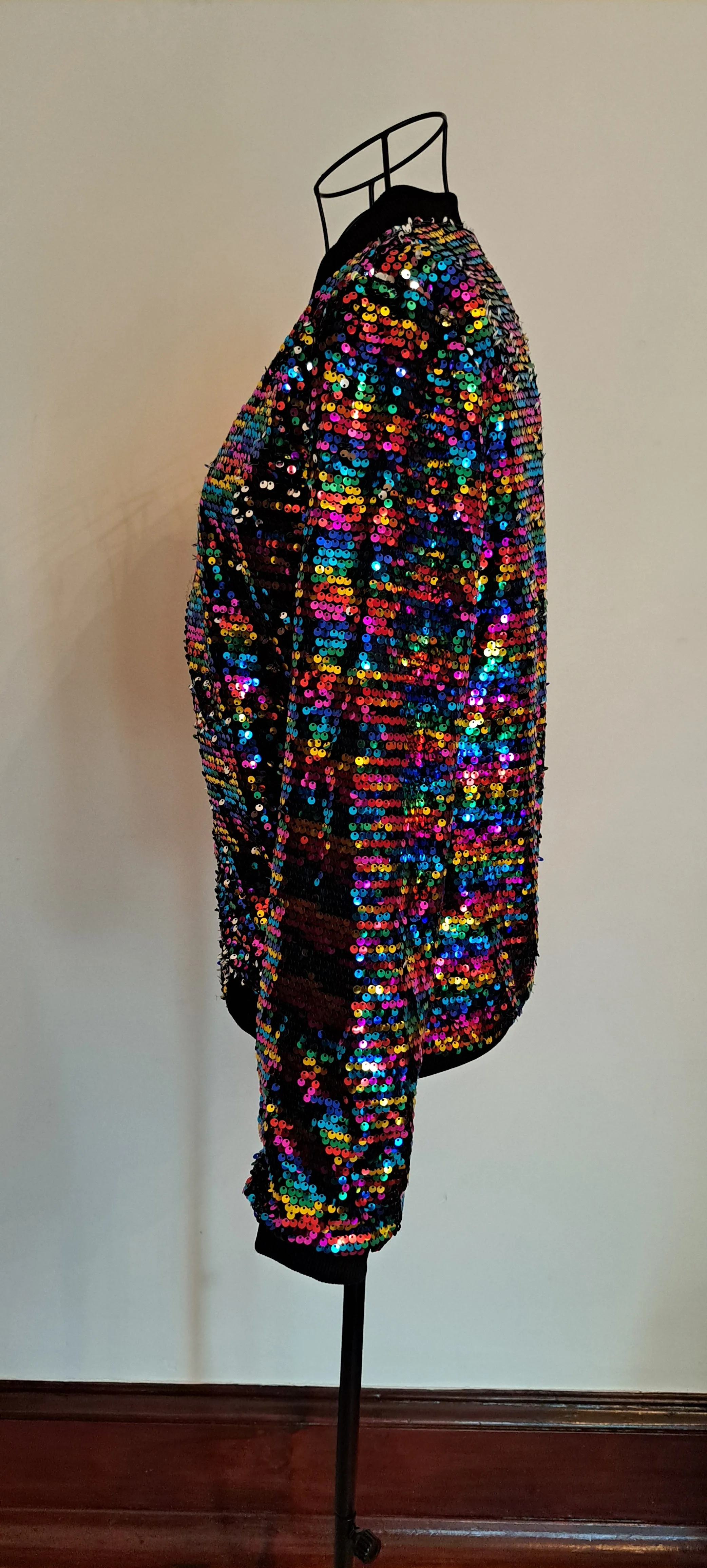 Multicolour Sequin Bomber Jacket