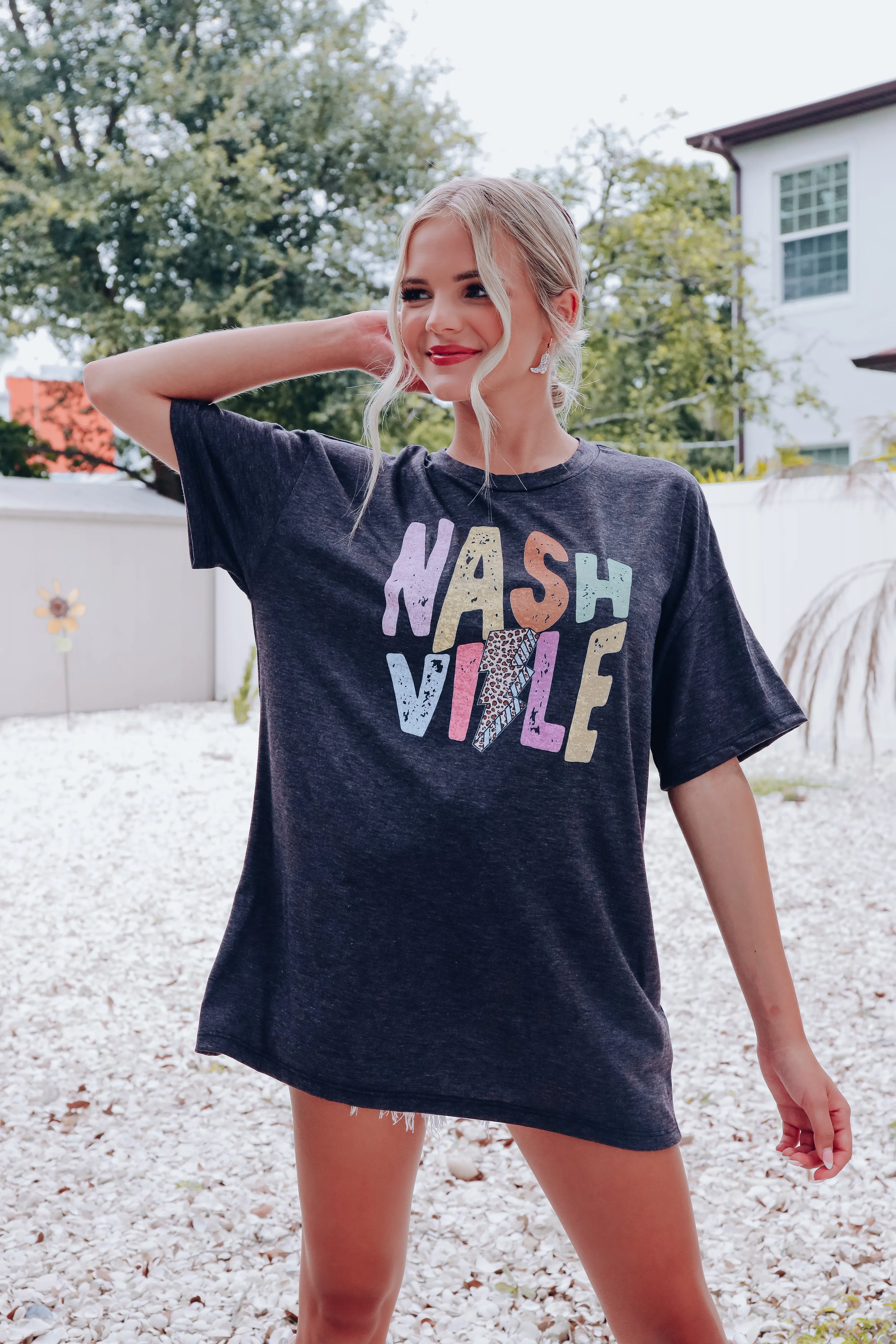 Nashville Lightning Graphic Tee - Charcoal