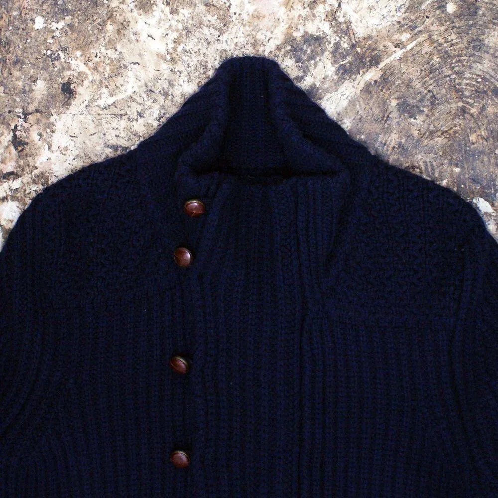 Navy Button Front Cardigan