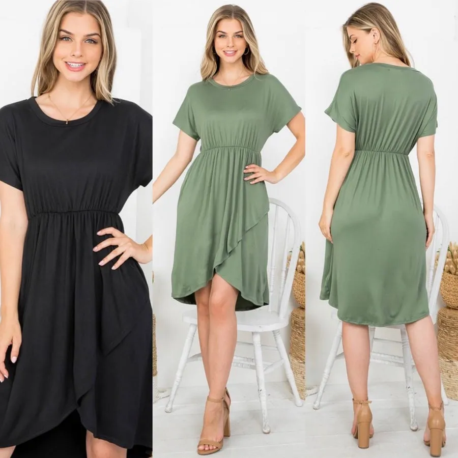 Olive Tulip Hem Dress