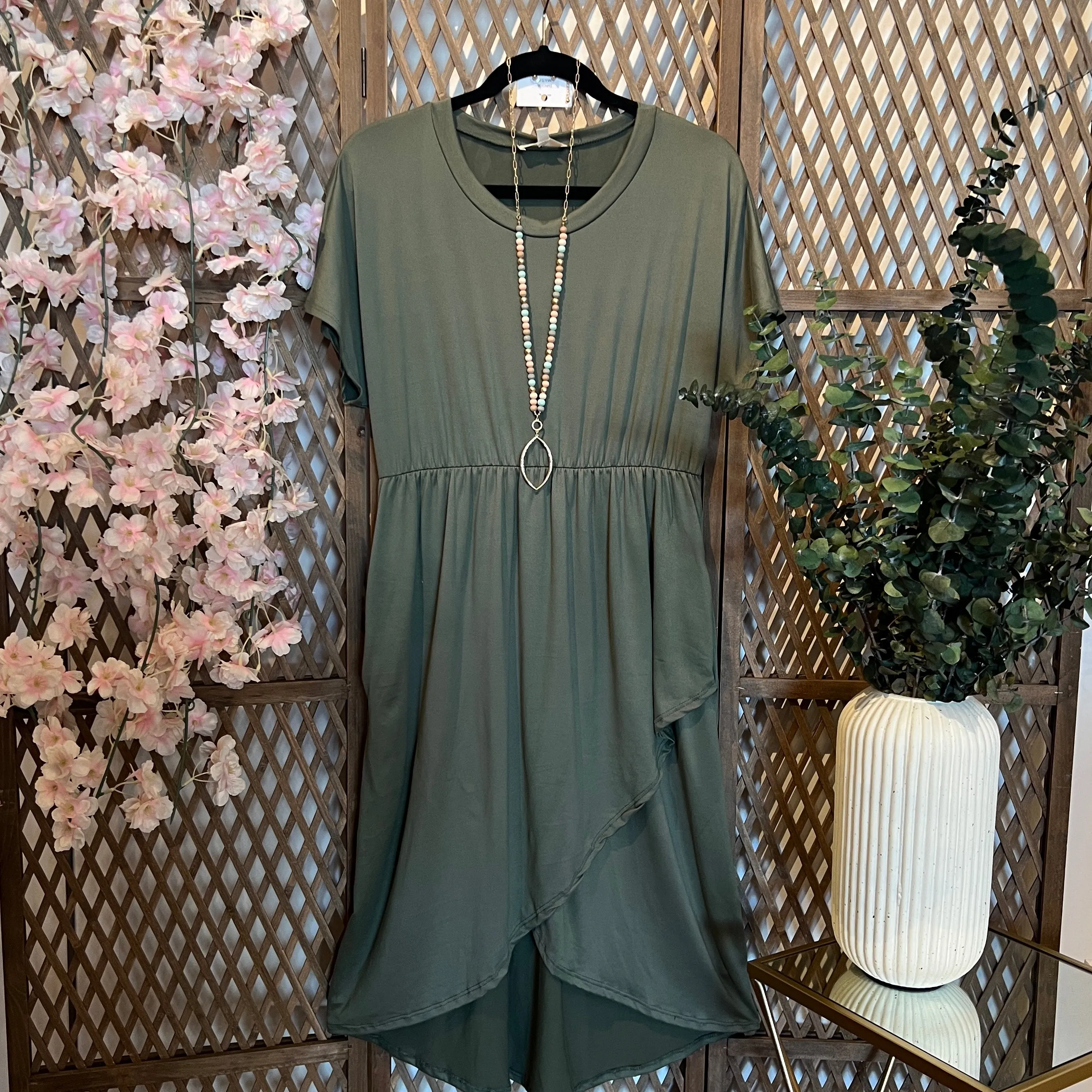 Olive Tulip Hem Dress