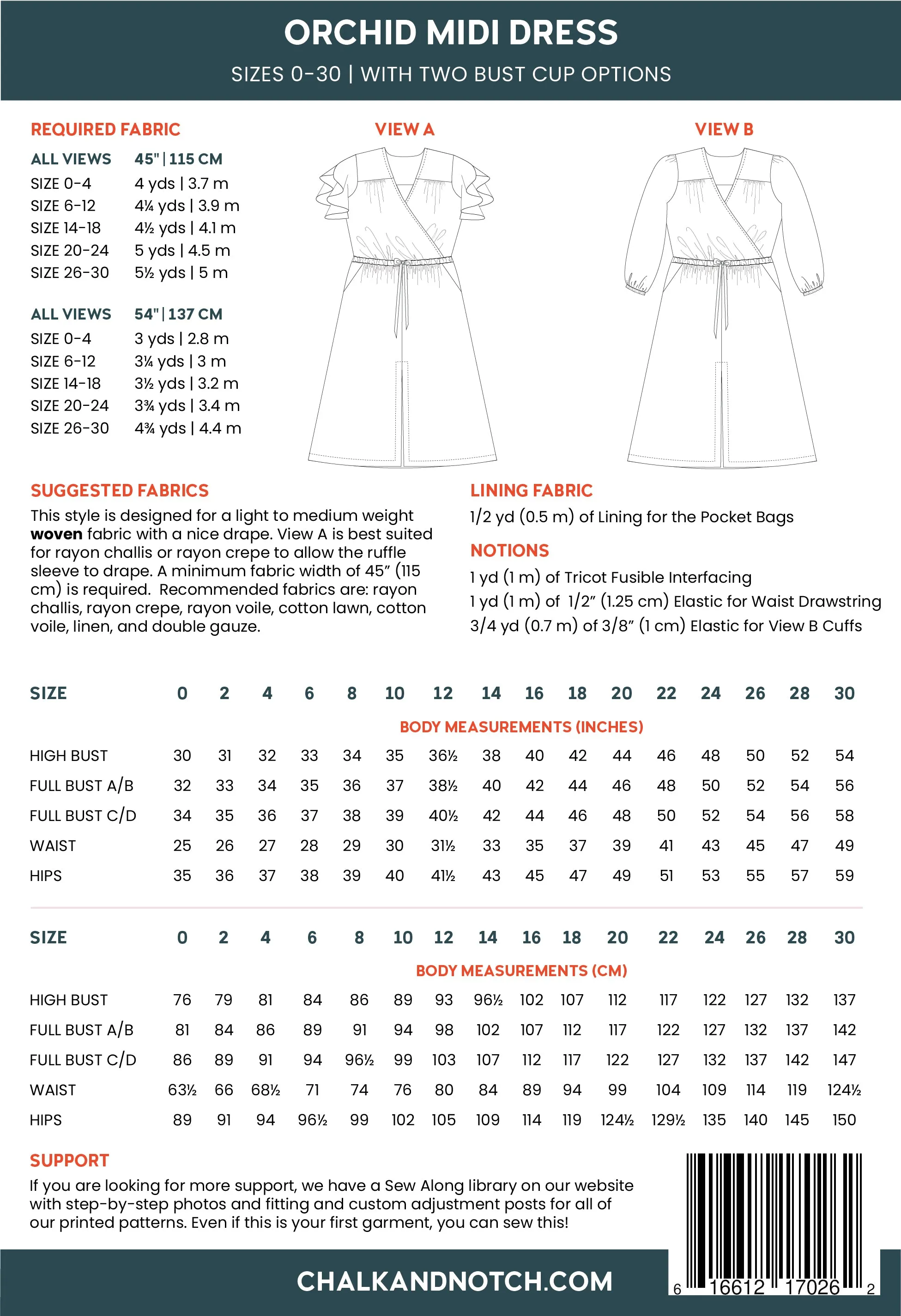 Orchid Dress and Blouse - Sewing Pattern | Chalk and Notch Patterns