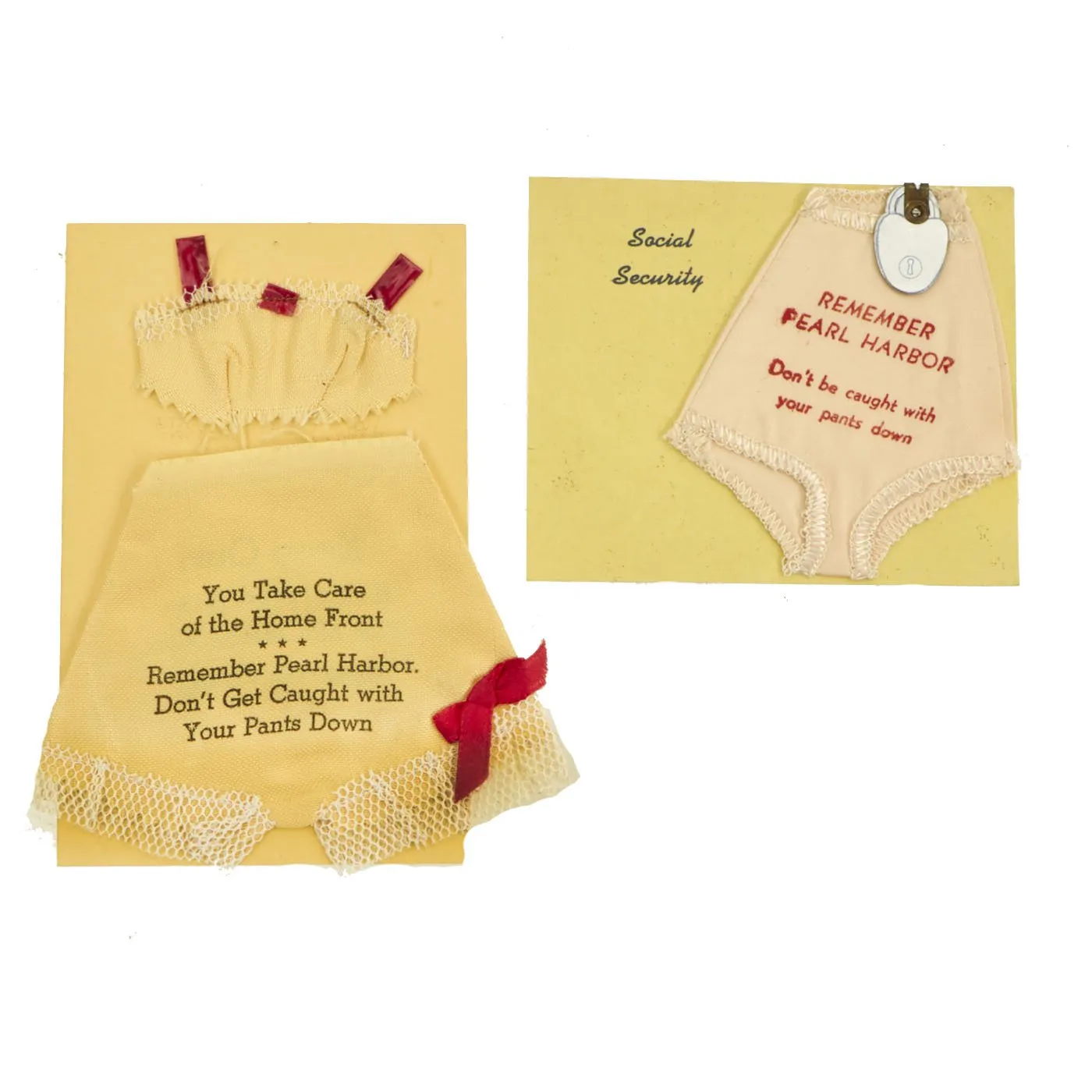 Original Collection of WWII U.S. Pearl Harbor Commemorative Miniature Ladies Underwear