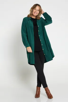 Parvati Corduroy Overshirt - Dark Green