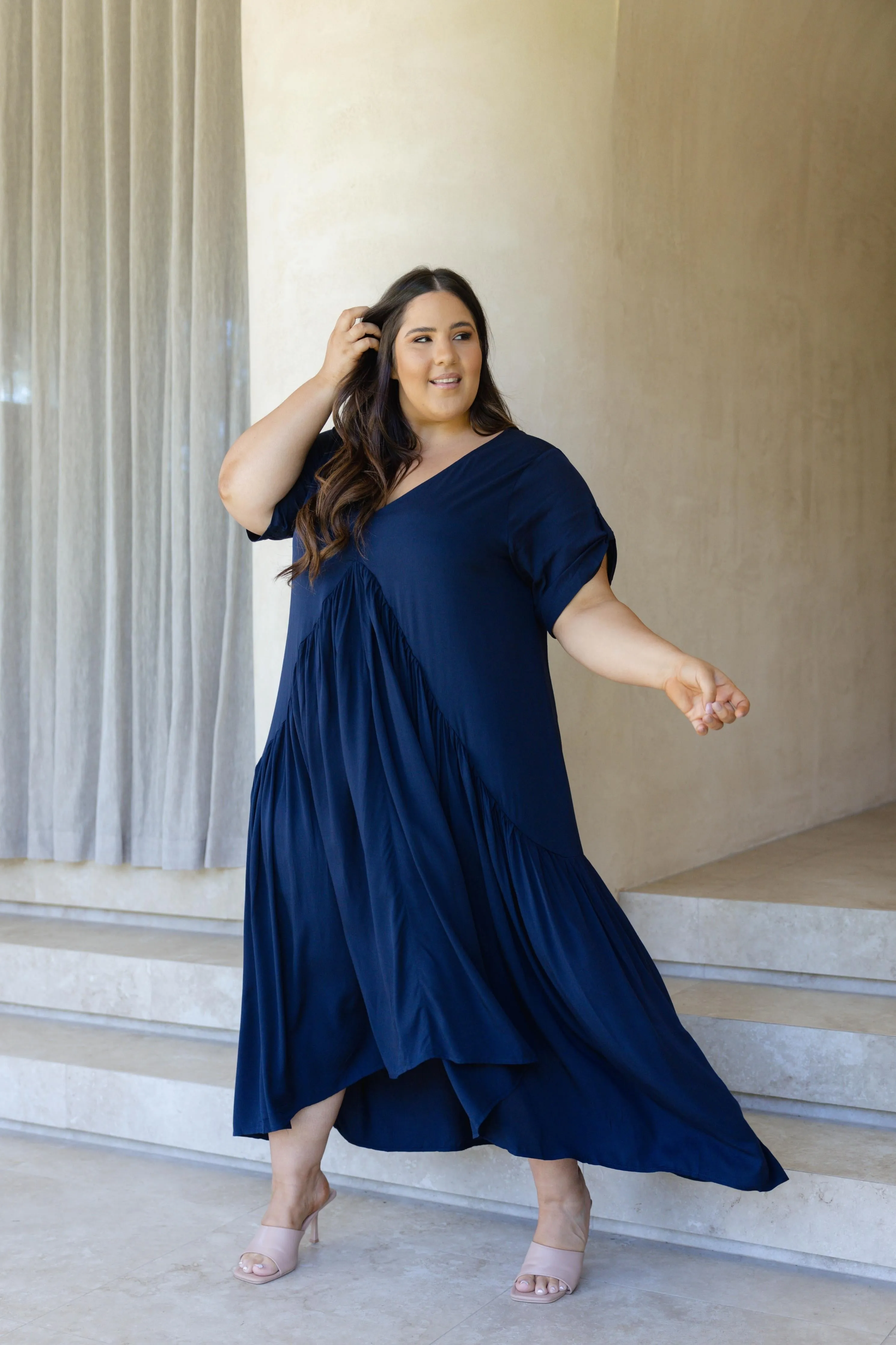 Peak Maxi Dress | Navy