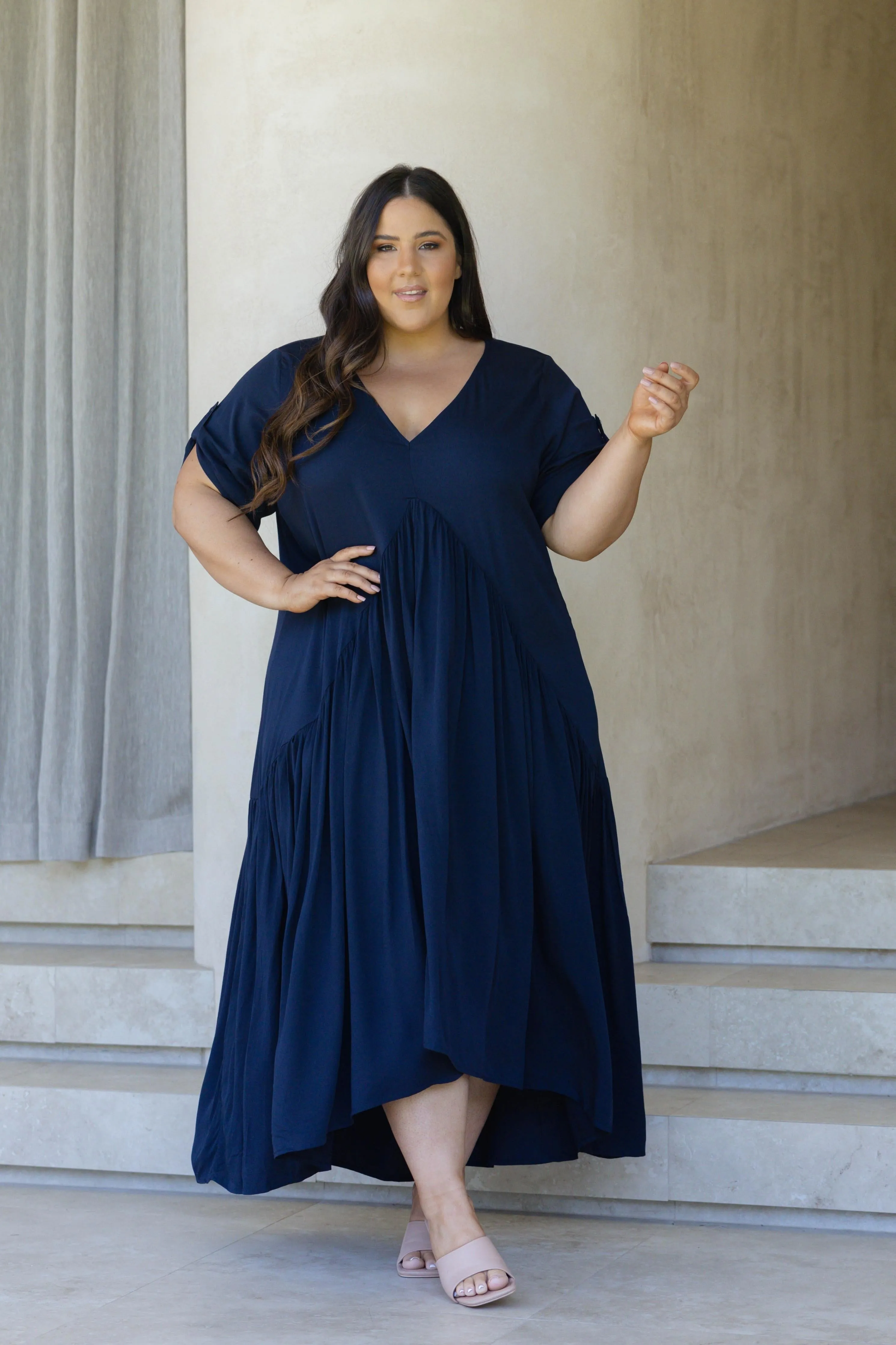 Peak Maxi Dress | Navy