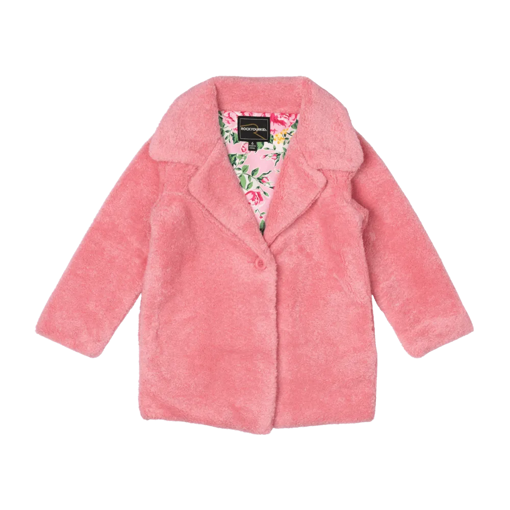 Pink Faux Sherpa Jacket