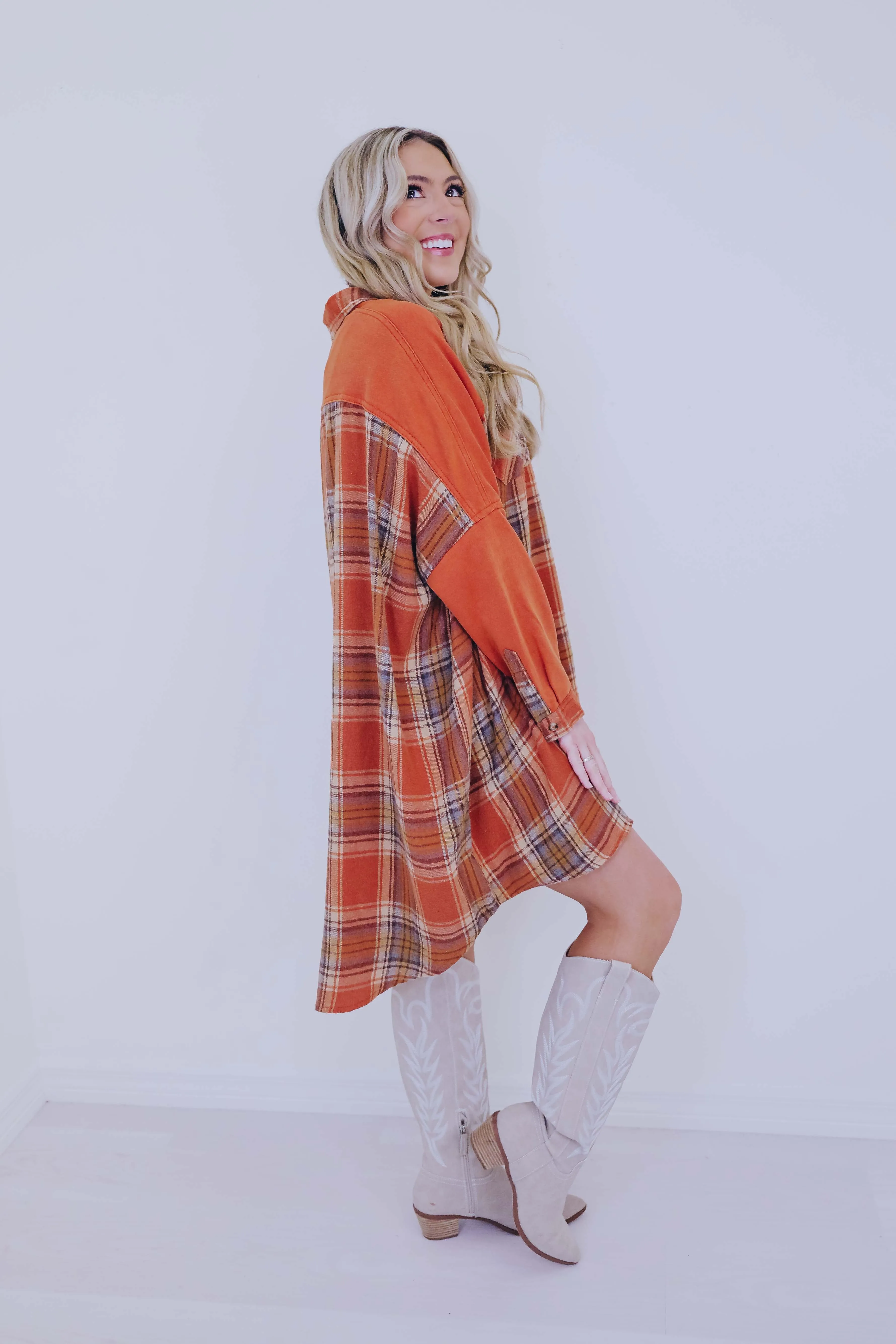 Playfully Plaid Longline Shacket