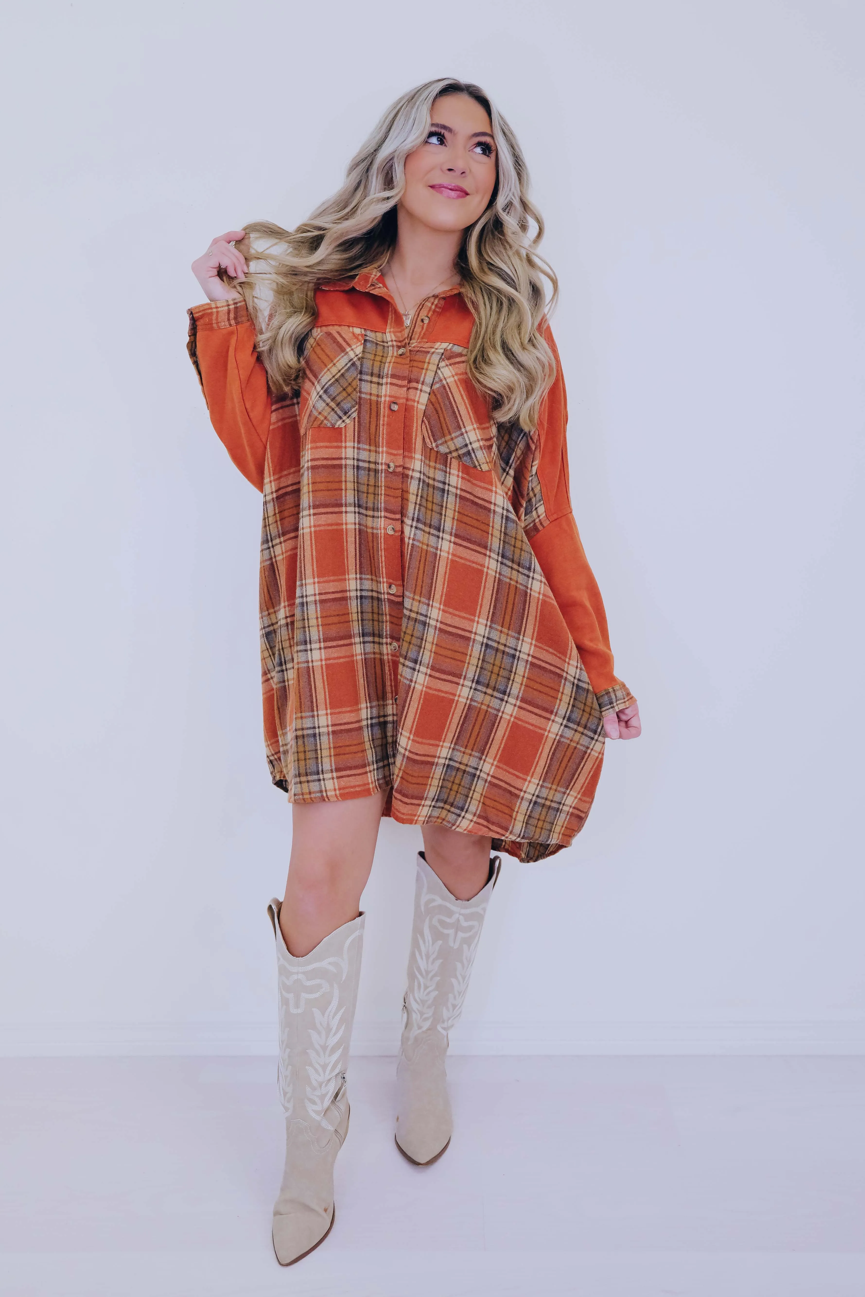 Playfully Plaid Longline Shacket